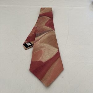 WEMBLEY Brown/Orange/Red Retro Floral Men’s Necktie Made In USA Polyester 58x3.5